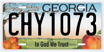 GA license plate CHY1073