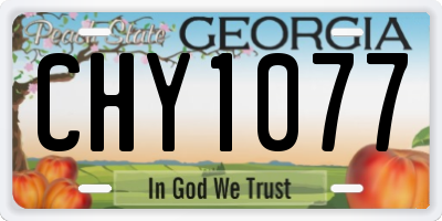 GA license plate CHY1077