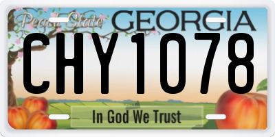 GA license plate CHY1078