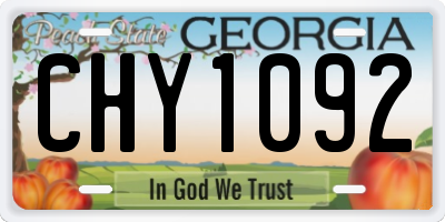 GA license plate CHY1092
