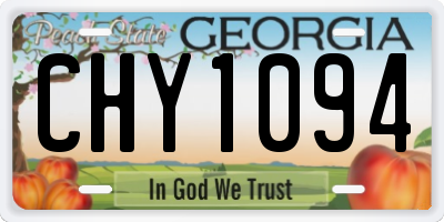 GA license plate CHY1094