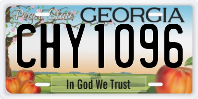 GA license plate CHY1096