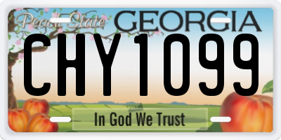 GA license plate CHY1099