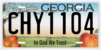 GA license plate CHY1104
