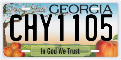 GA license plate CHY1105