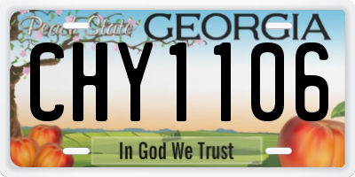 GA license plate CHY1106