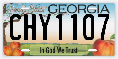 GA license plate CHY1107