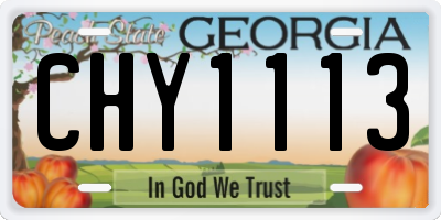 GA license plate CHY1113
