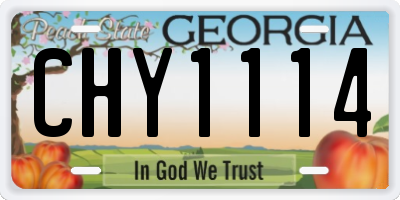GA license plate CHY1114