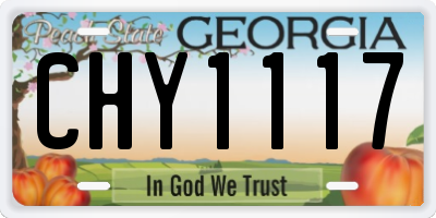 GA license plate CHY1117