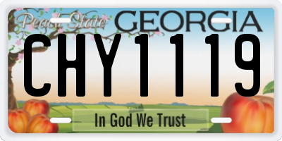 GA license plate CHY1119