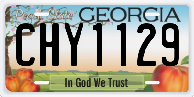 GA license plate CHY1129
