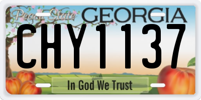 GA license plate CHY1137