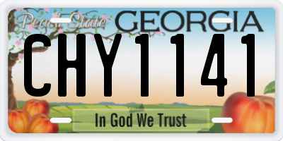 GA license plate CHY1141