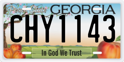 GA license plate CHY1143