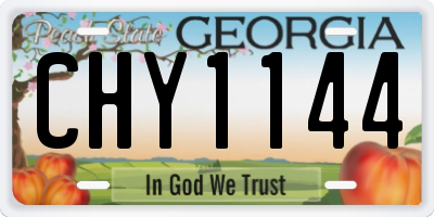 GA license plate CHY1144