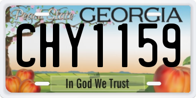 GA license plate CHY1159