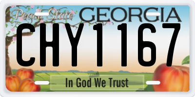 GA license plate CHY1167