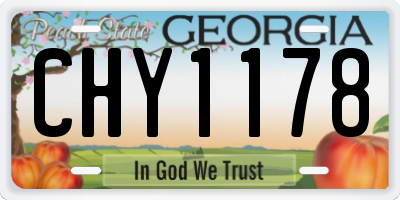 GA license plate CHY1178