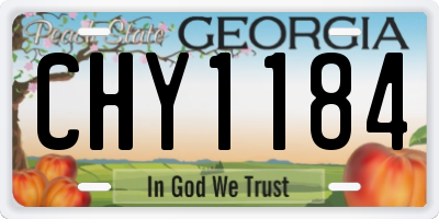 GA license plate CHY1184