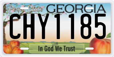 GA license plate CHY1185