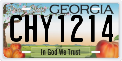 GA license plate CHY1214