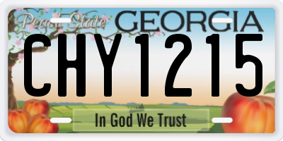 GA license plate CHY1215