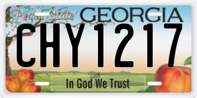 GA license plate CHY1217