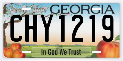 GA license plate CHY1219