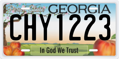 GA license plate CHY1223
