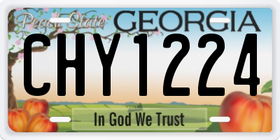 GA license plate CHY1224
