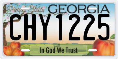 GA license plate CHY1225