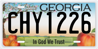 GA license plate CHY1226
