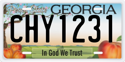 GA license plate CHY1231
