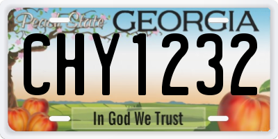 GA license plate CHY1232