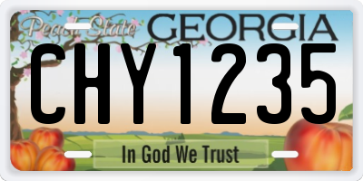 GA license plate CHY1235