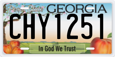 GA license plate CHY1251