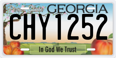 GA license plate CHY1252