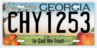 GA license plate CHY1253