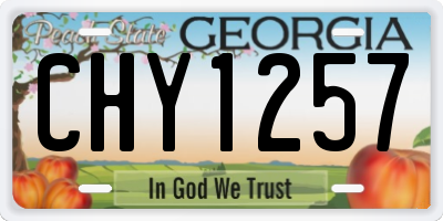 GA license plate CHY1257