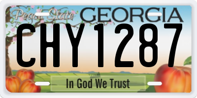 GA license plate CHY1287