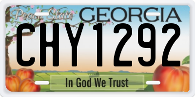 GA license plate CHY1292