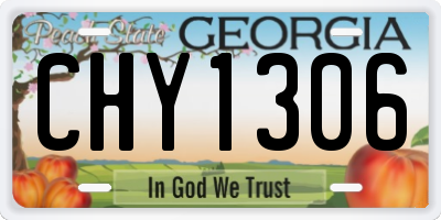GA license plate CHY1306