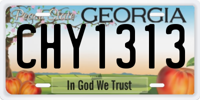 GA license plate CHY1313