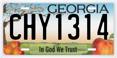 GA license plate CHY1314