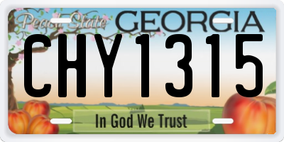 GA license plate CHY1315