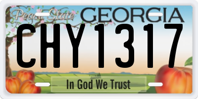 GA license plate CHY1317