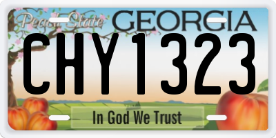 GA license plate CHY1323