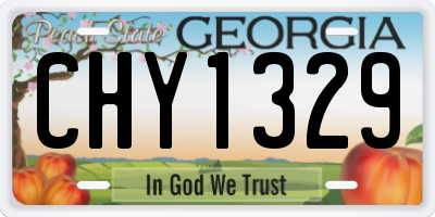 GA license plate CHY1329