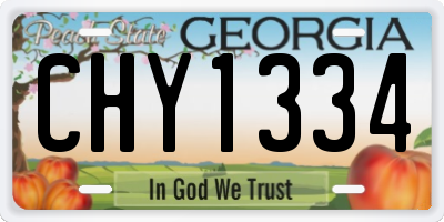 GA license plate CHY1334